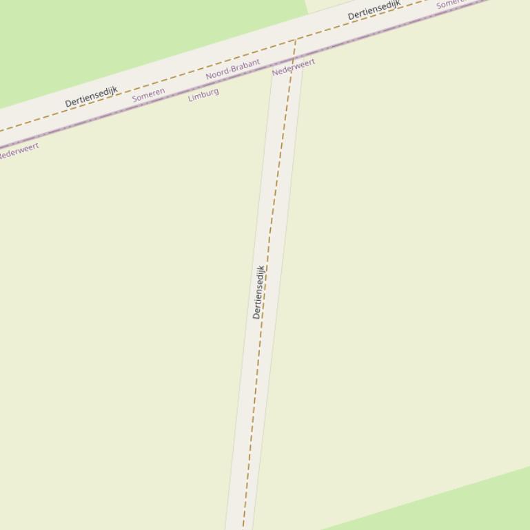 Kaart van de Dertiensedijk.