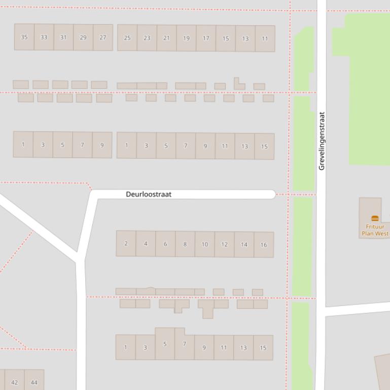 Kaart van de Deurloostraat.