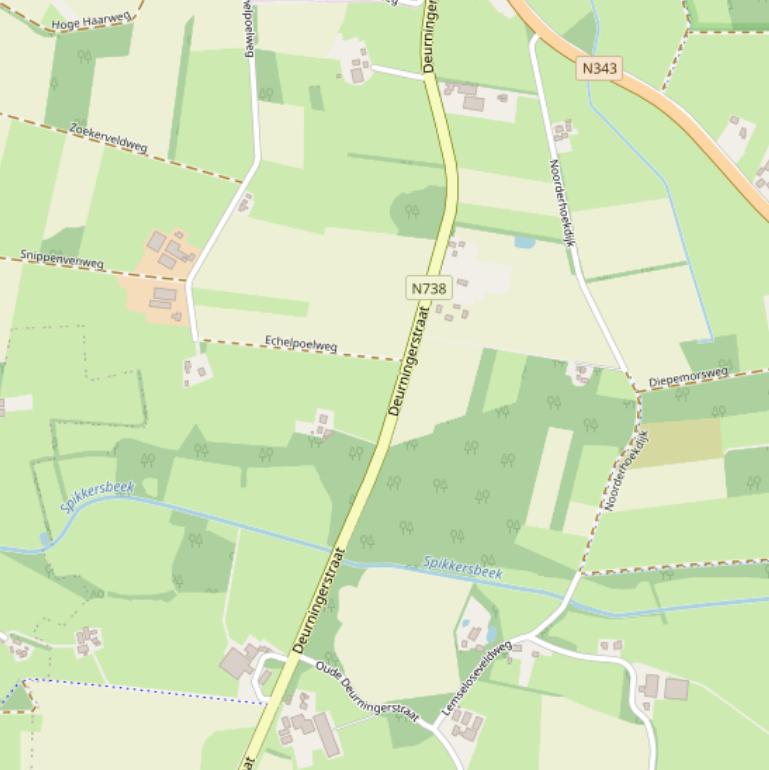 Kaart van de Deurningerstraat.