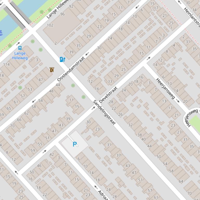 Kaart van de Develstraat.