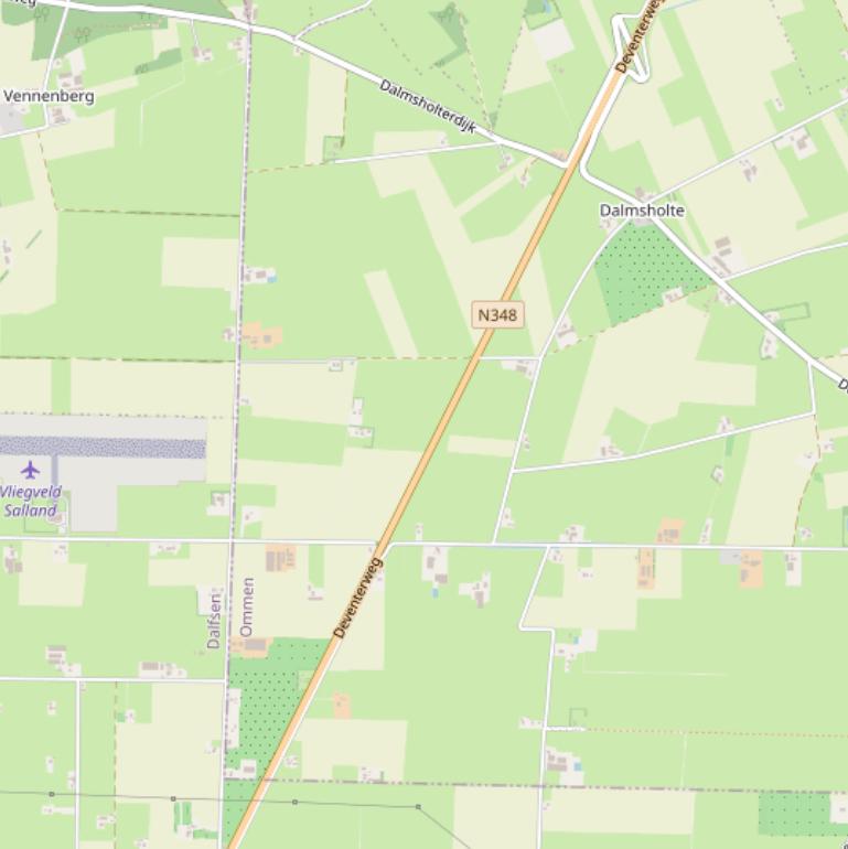 Kaart van de Deventerweg.