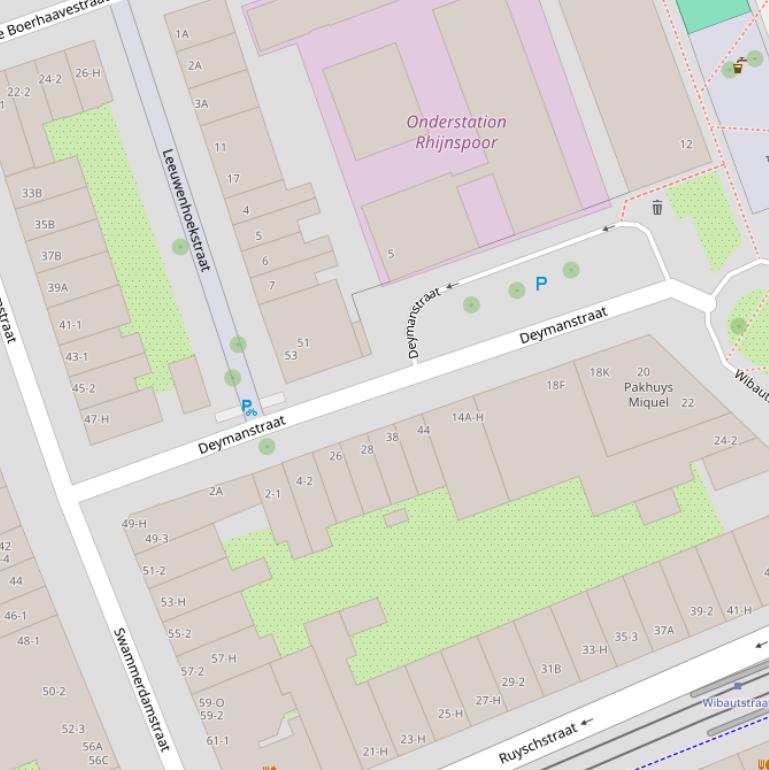 Kaart van de Deymanstraat.