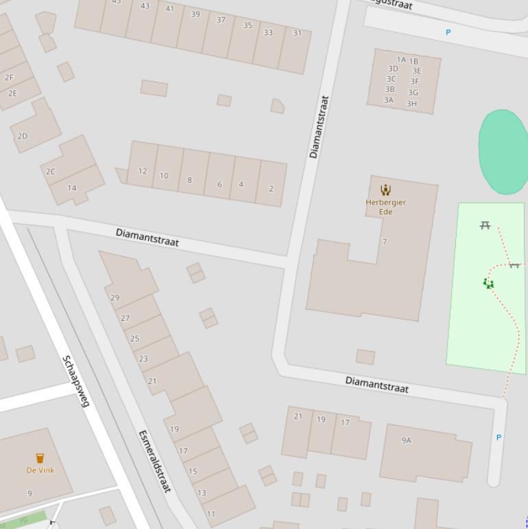 Kaart van de Diamantstraat.