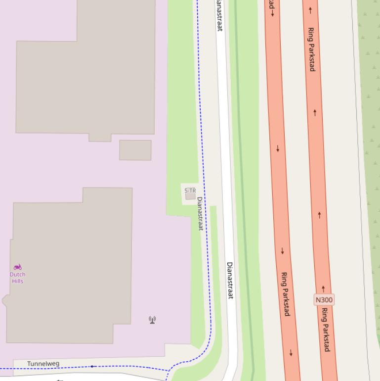 Kaart van de Dianastraat.