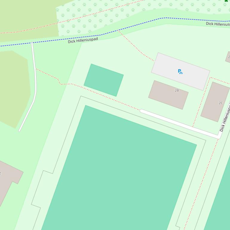Kaart van het Dick Hilleniuspad.