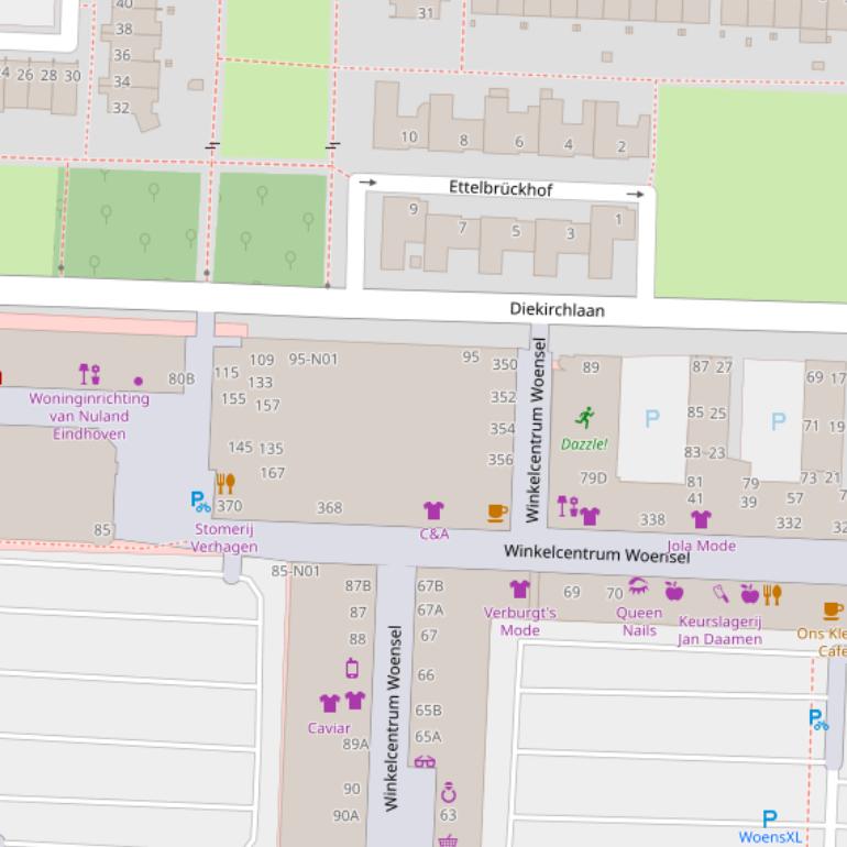 Kaart van de Diekirchlaan.