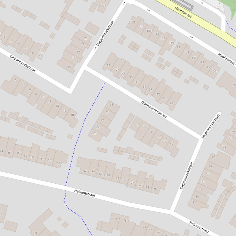 Kaart van de Diepenbrockstraat.