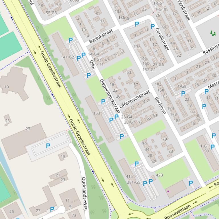 Kaart van de Diepenbrockstraat.