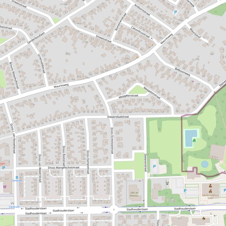 Kaart van de Diependaalstraat.