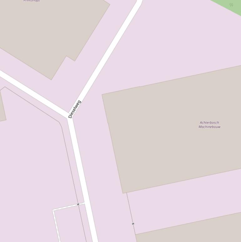 Kaart van de Dieselweg.