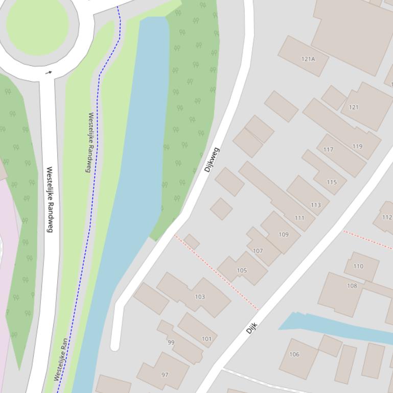 Kaart van de Dijkweg.