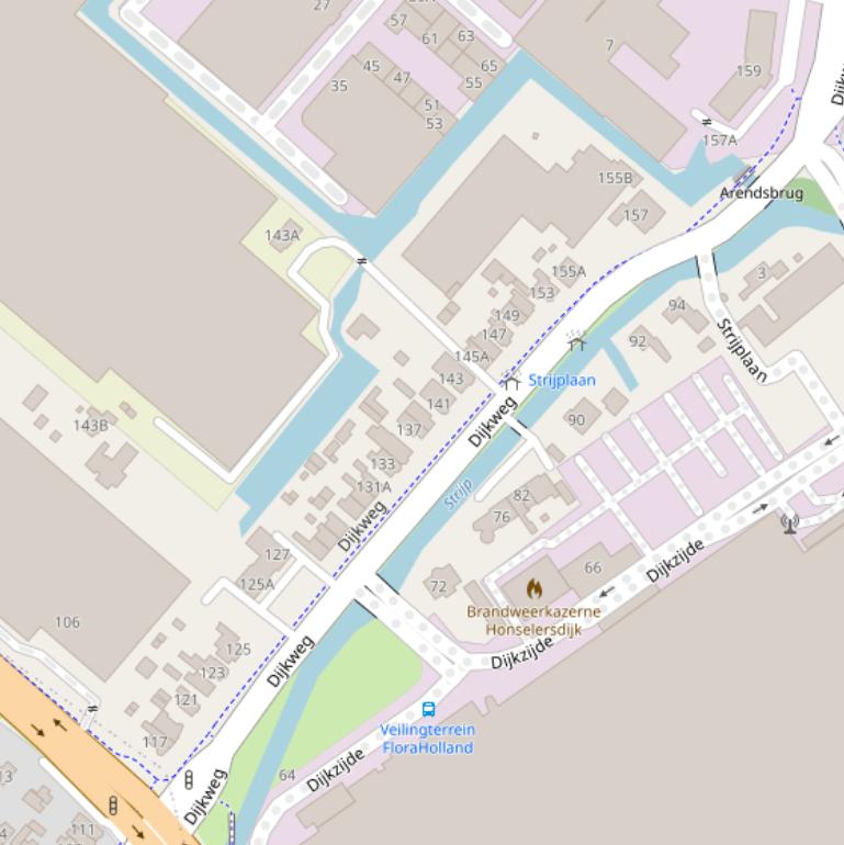 Kaart van de Dijkweg.