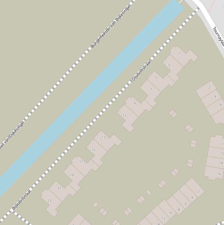 Kaart van de Dijvoortstraat.