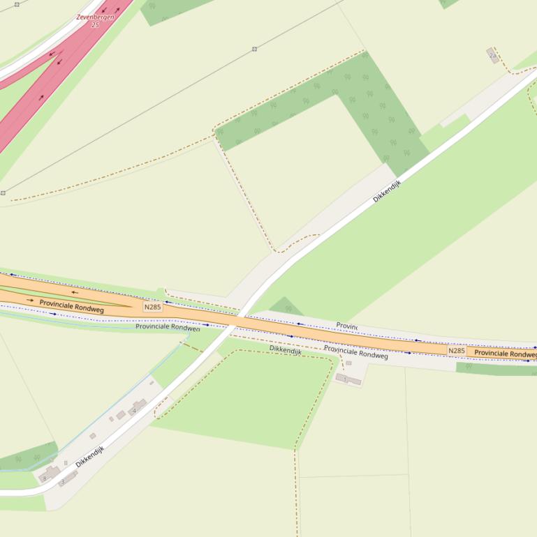 Kaart van de Dikkendijk.