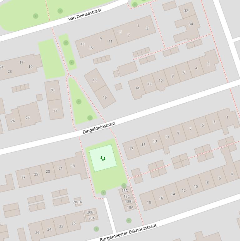 Kaart van de Dingeldeinstraat.