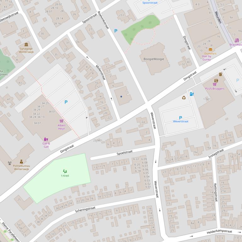 Kaart van de Dingstraat.