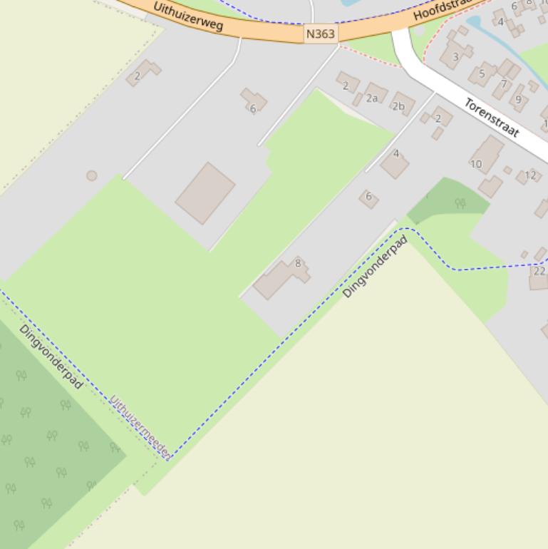 Kaart van het Dingvonderpad.