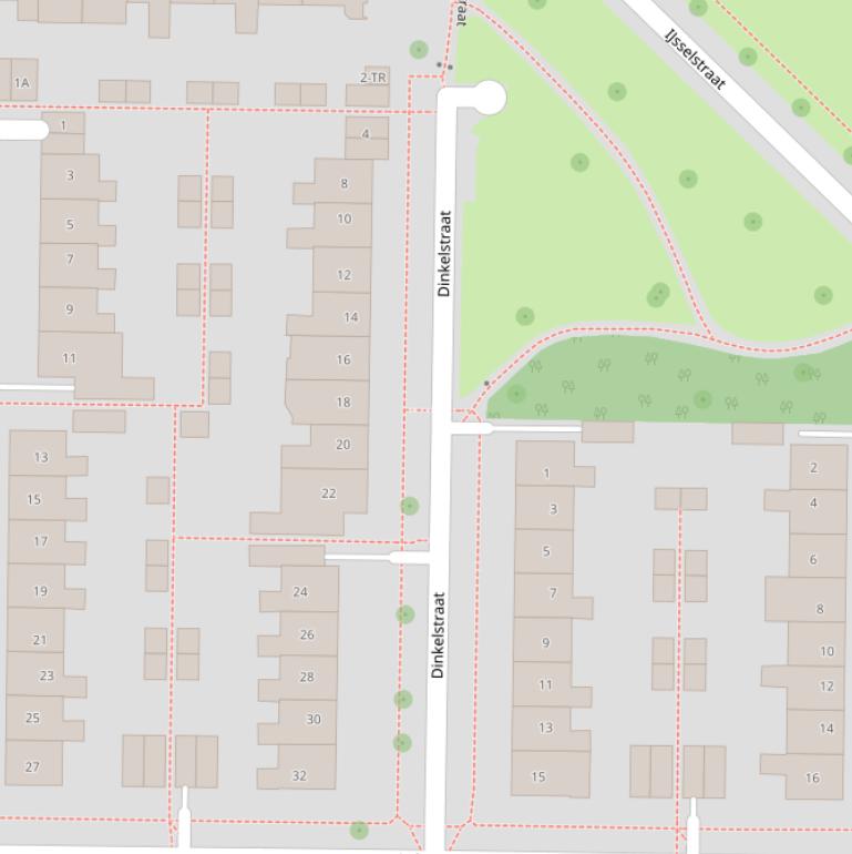 Kaart van de Dinkelstraat.