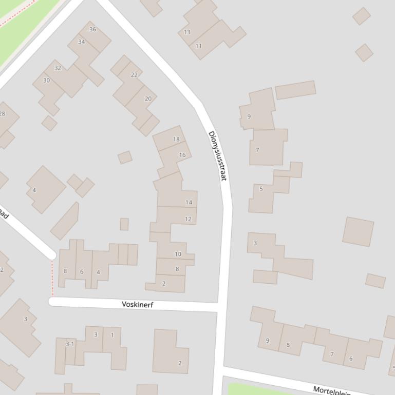 Kaart van de Dionysiusstraat.