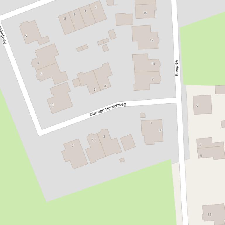 Kaart van de Dirc van Herxenweg.