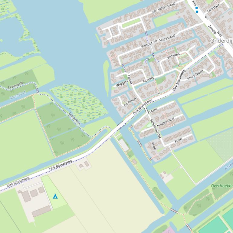 Kaart van de Dirk Bijvoetweg.