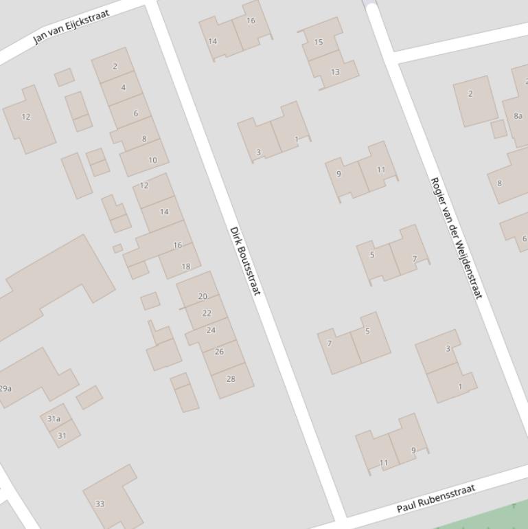 Kaart van de Dirk Boutsstraat.