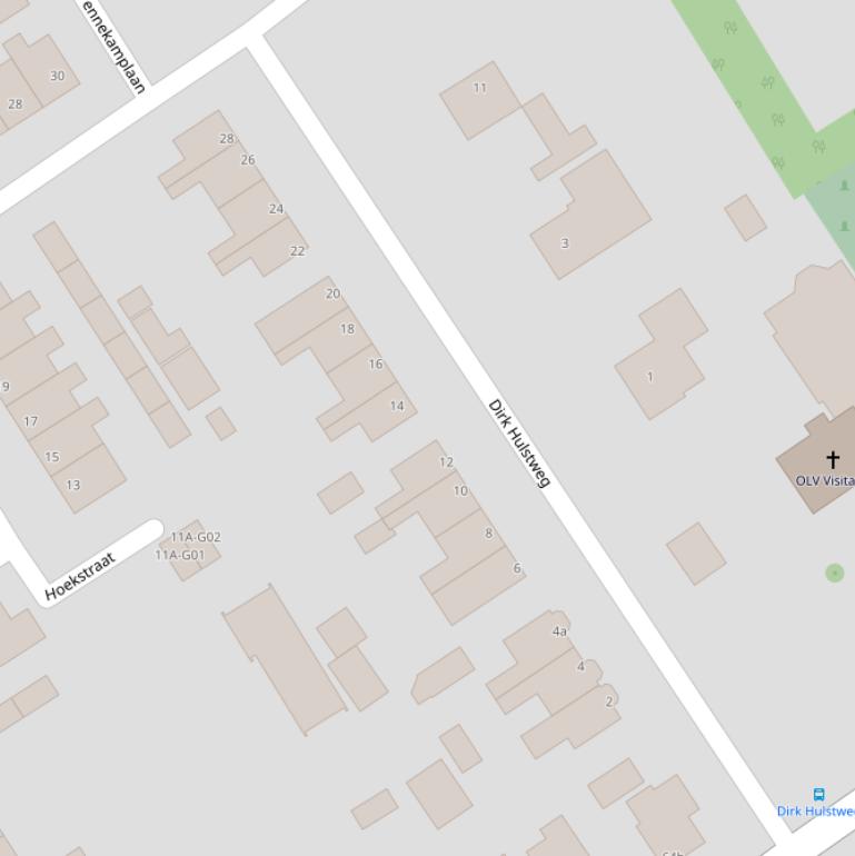 Kaart van de Dirk Hulstweg.