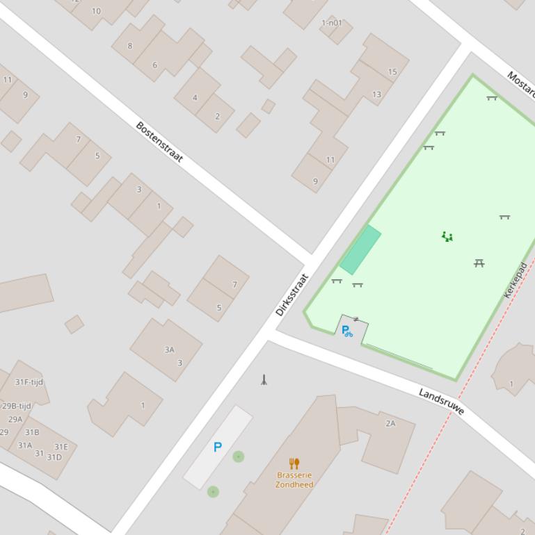 Kaart van de Dirksstraat.