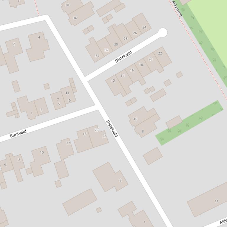 Kaart van het Distelveld.