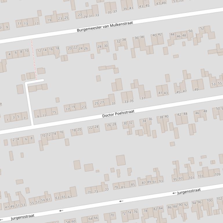Kaart van de Doctor Poelsstraat.