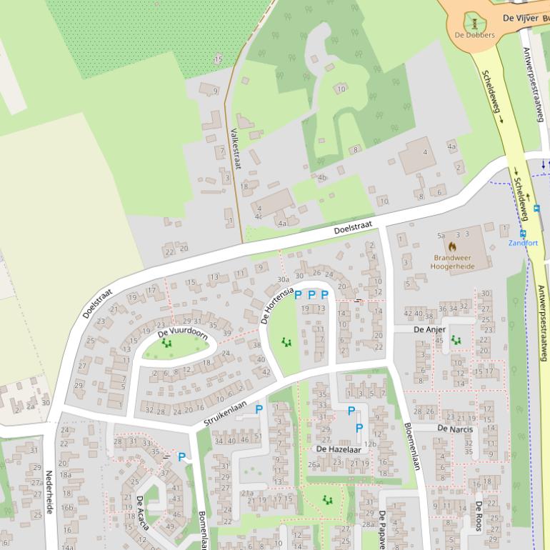 Kaart van de Doelstraat.