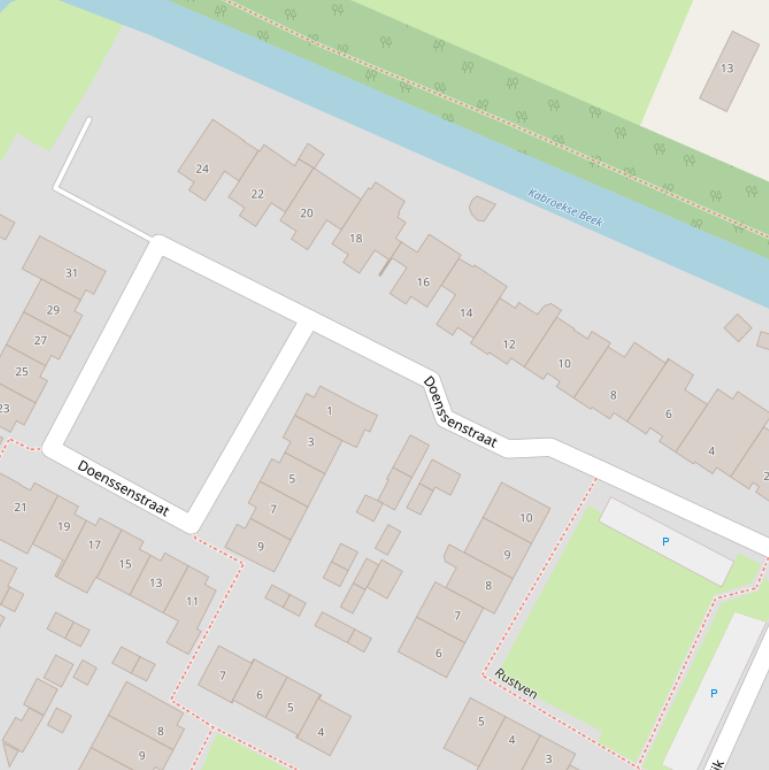 Kaart van de Doenssenstraat.