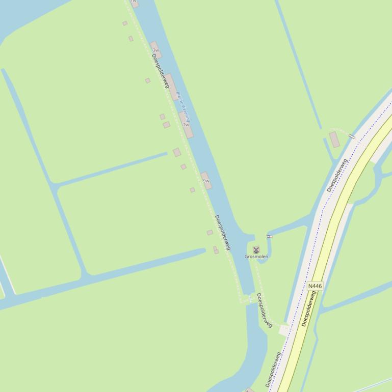 Kaart van de Doespolderweg.