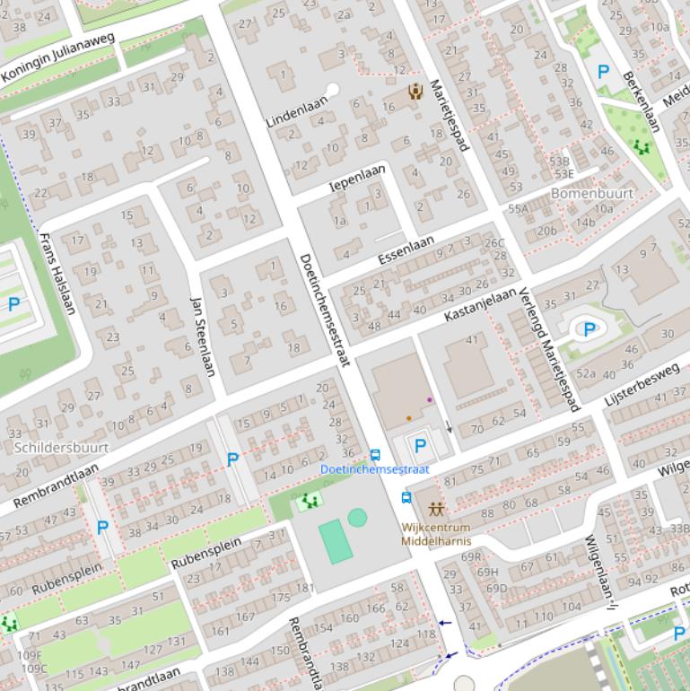 Kaart van de Doetinchemsestraat.