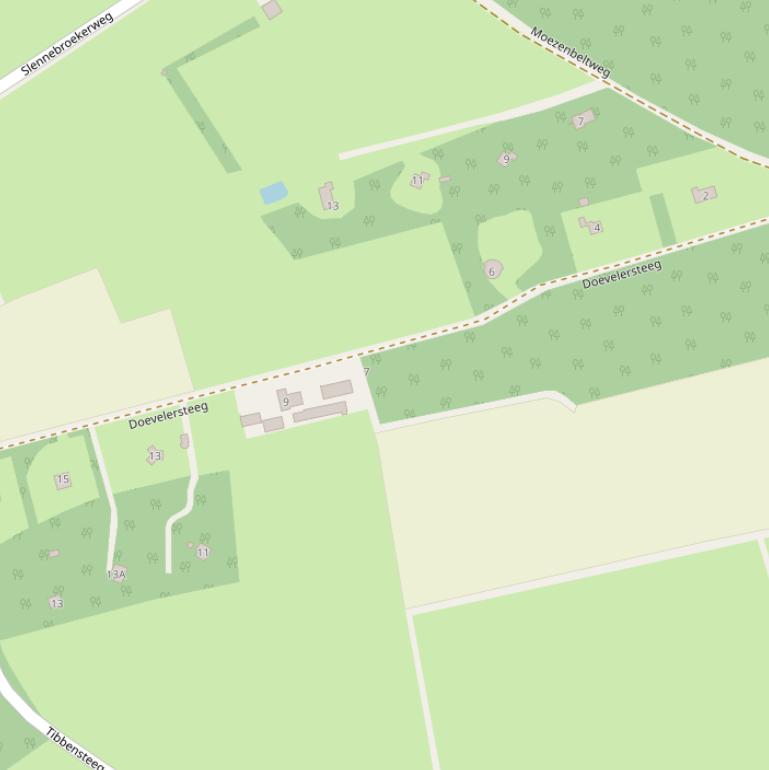 Kaart van de Doevelersteeg.