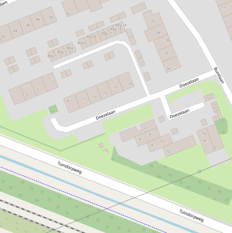 Kaart van de Doezelaan.
