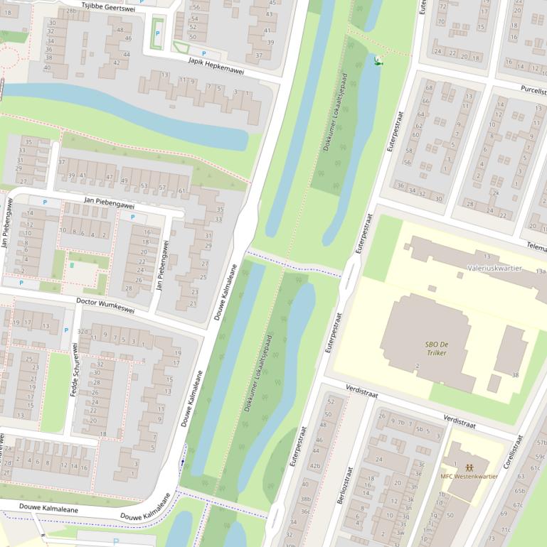 Kaart van  Dokkumer Lokaaltsjepaad.