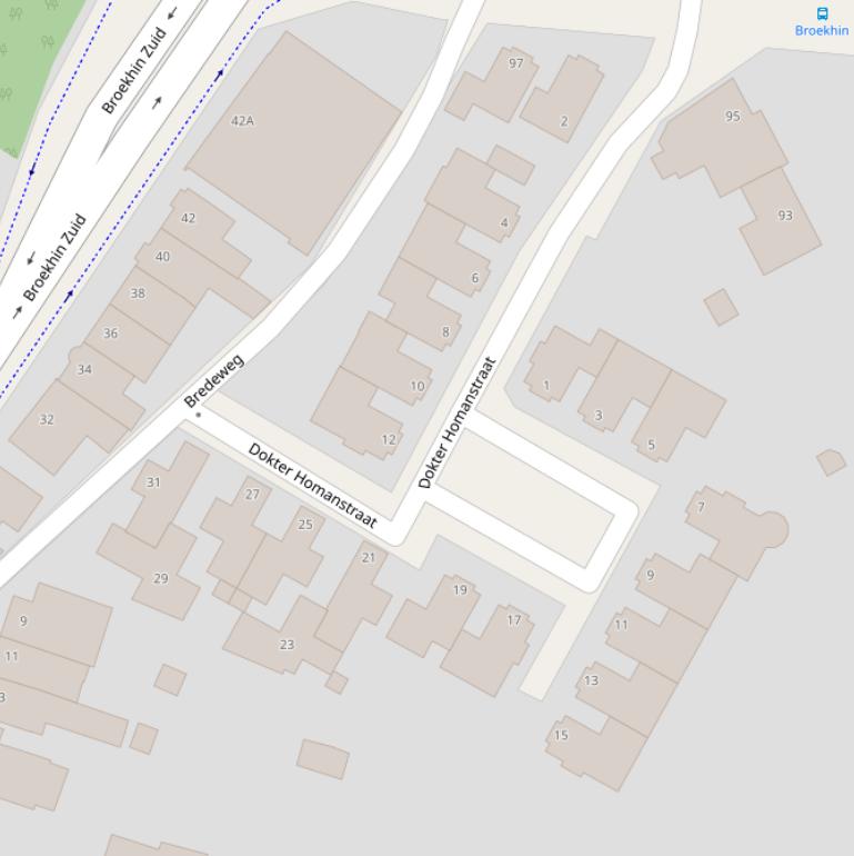 Kaart van de Dokter Homanstraat.