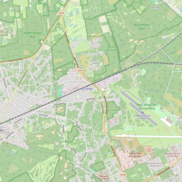 Kaart van de Dolderseweg.