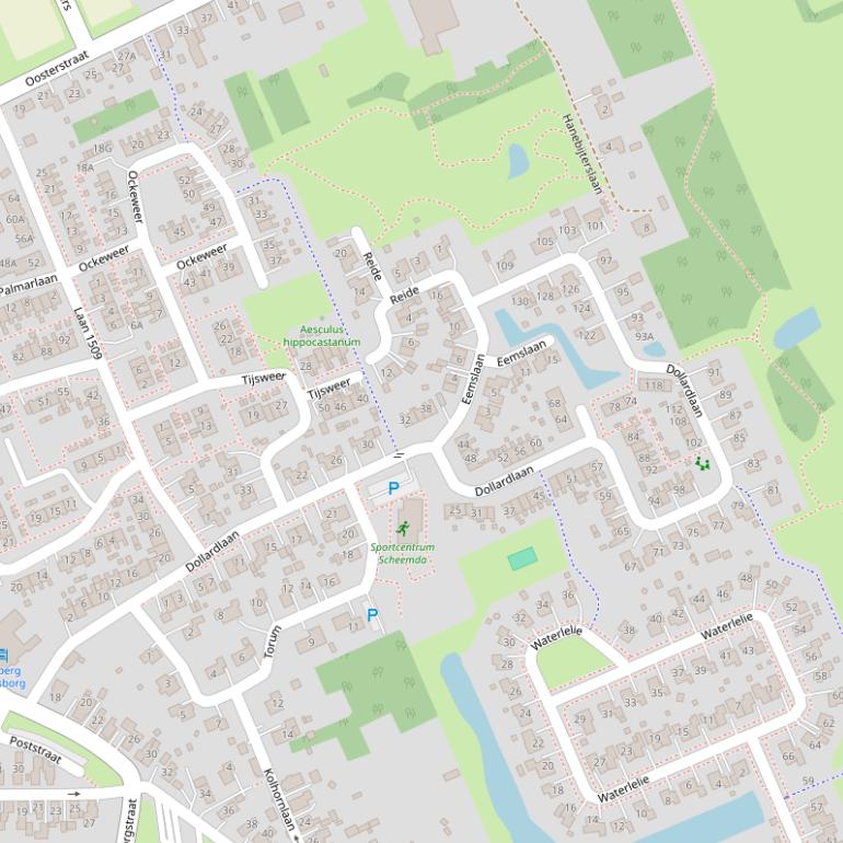 Kaart van de Dollardlaan.