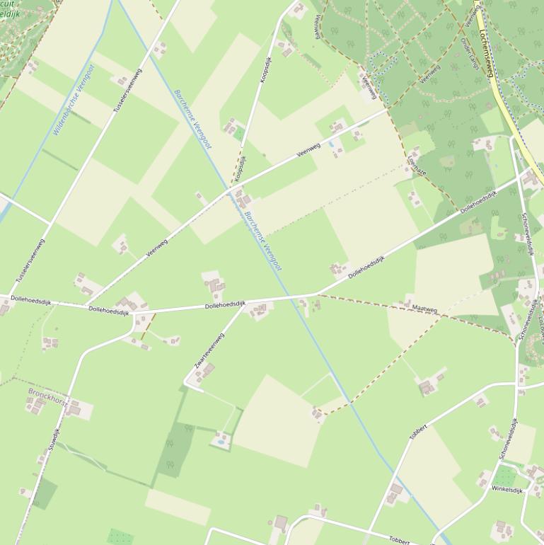 Kaart van de Dollehoedsdijk.