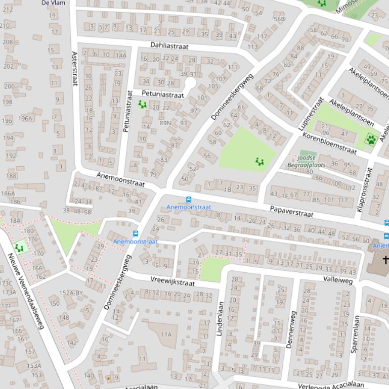 Kaart van de Domineesbergweg.