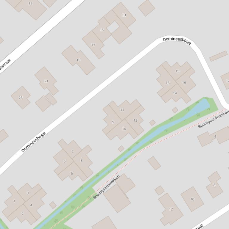Kaart van  Domineesbosje.