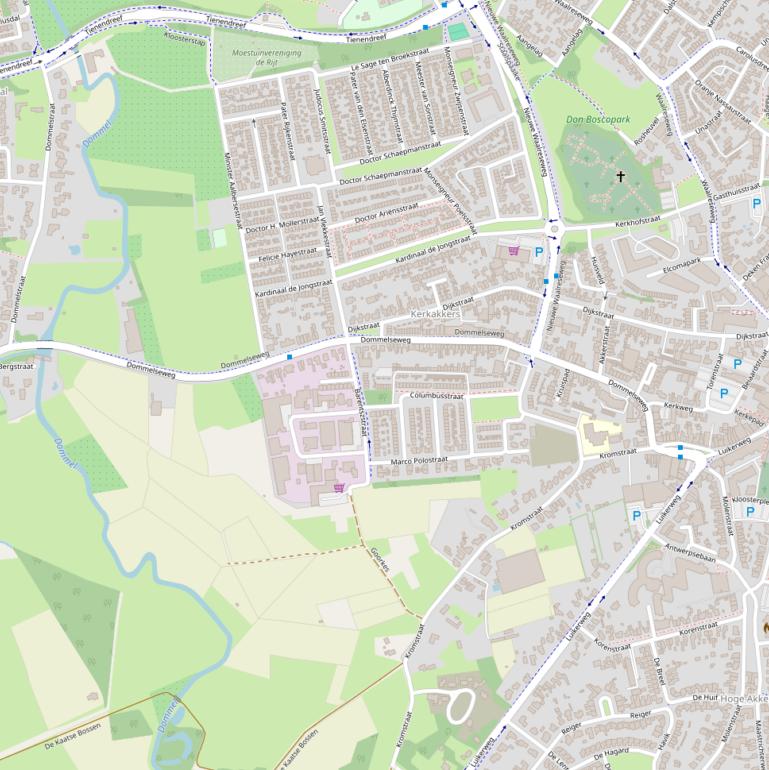 Kaart van de Dommelseweg.