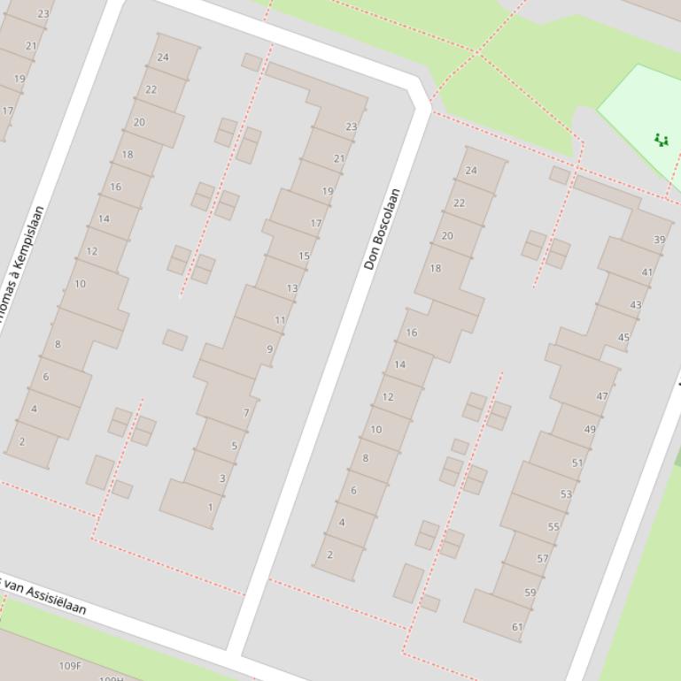 Kaart van de Don Boscolaan.