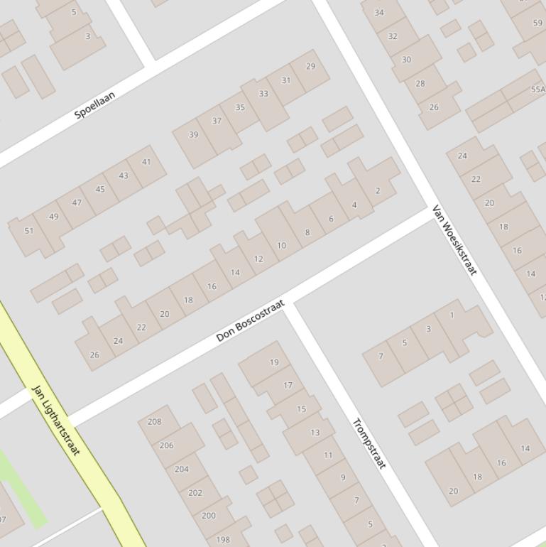 Kaart van de Don Boscostraat.