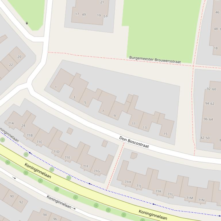 Kaart van de Don Boscostraat.