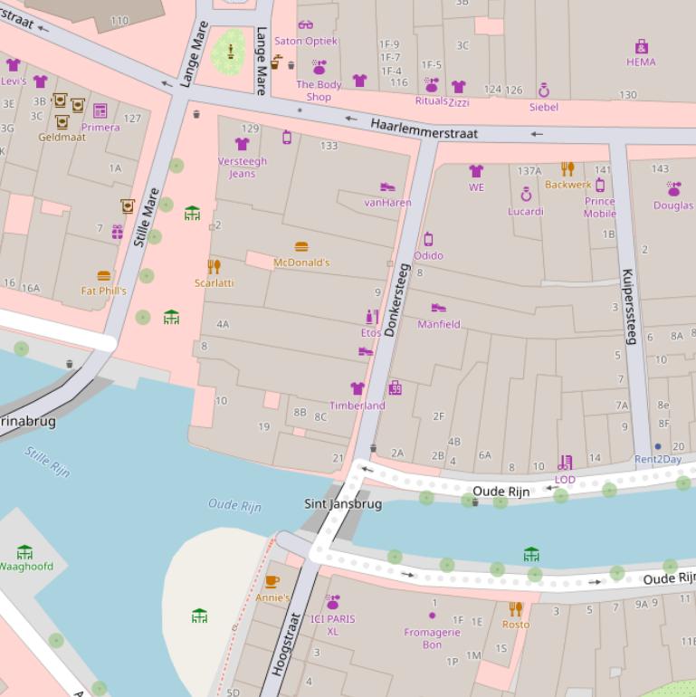 Kaart van de Donkersteeg.