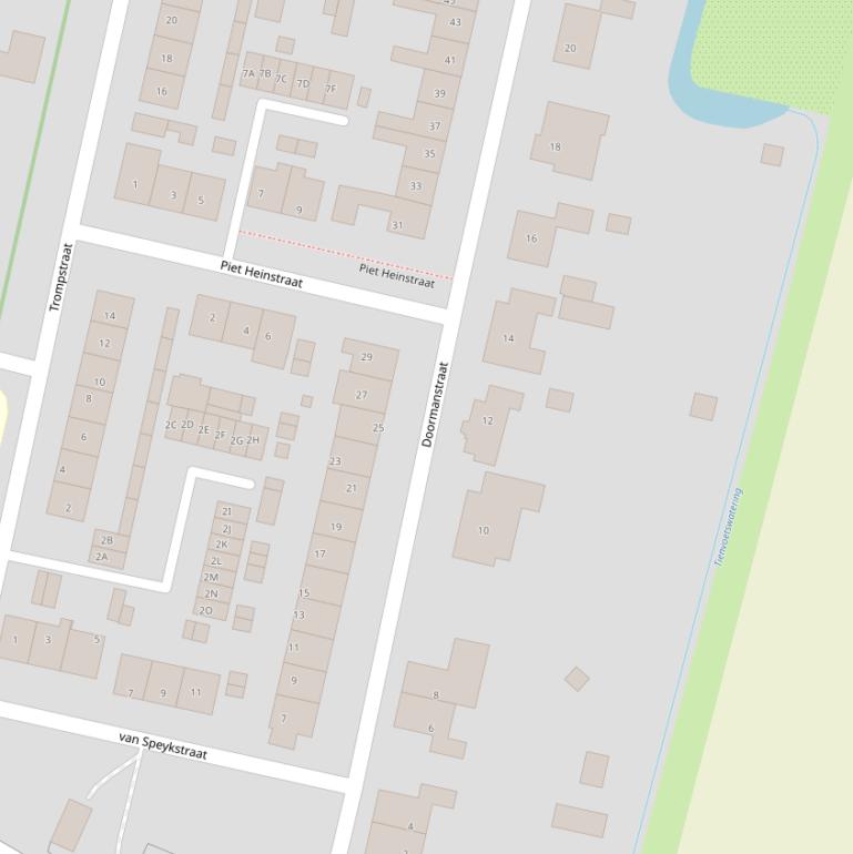 Kaart van de Doormanstraat.