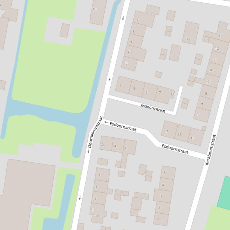 Kaart van de Doornkampstraat.